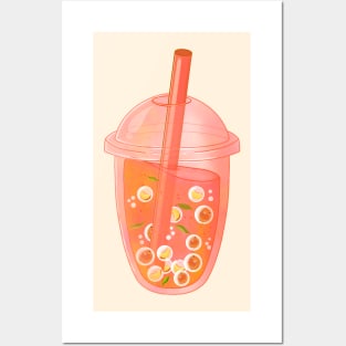 Peach Boba Posters and Art